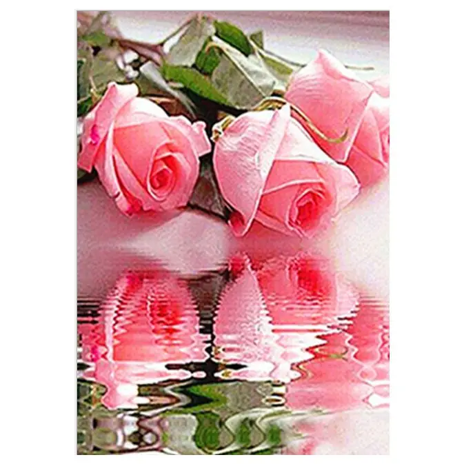 

Алмазная 5D картина «сделай сам» в стиле ретро с цветами, вышивка, бутоны розовой розы, 30*40 см
