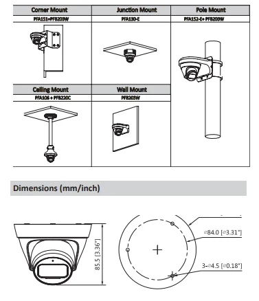 Original Dahua 2MP 1080P IR Turret Network Camera EZ-IP 2.8 mm Fixed lens 3.6mm optional Waterproof H.265 Poe IPC-T1B20 | Безопасность и