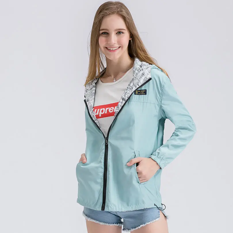 Осень куртка с капюшоном Для женщин пальто campera mujer тонкие падение Реверсивный