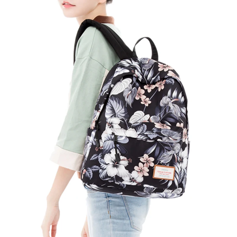 Холщовый школьный рюкзак для девочек-подростков Mochila Feminina цветочные сумки с