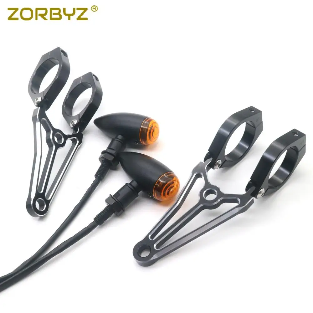 Bracket-Black Light Zorbyz мотоцикл 41 мм ЧПУ головное крепление кронштейнов вилочные зажимы с указатели поворота для Harley измельчитель уход гонщик - Цвет: Bracket-Black Light