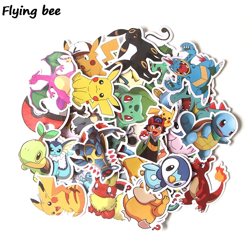 Flyingbee 37 шт Мультяшные граффити наклейки для детей DIY багаж ноутбук автомобильный