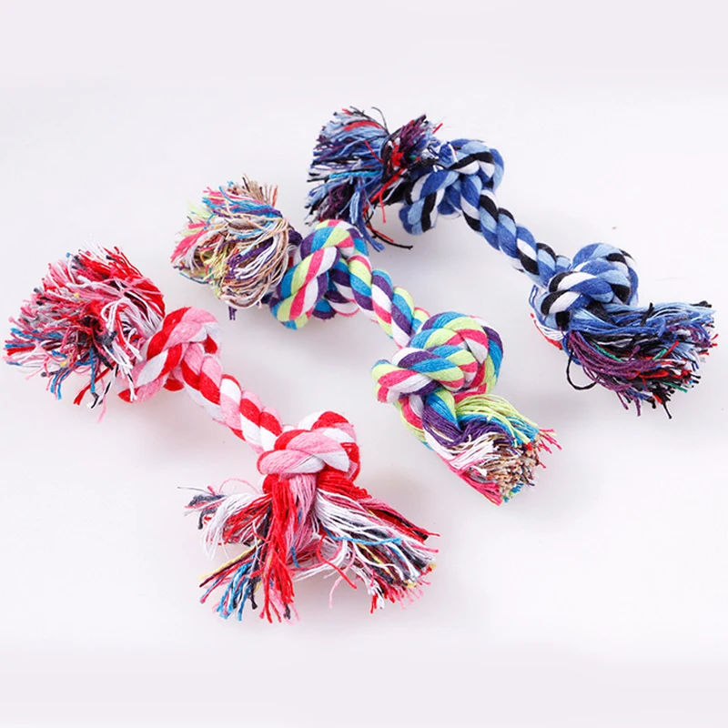 1 шт. домашних животных товары для собак питомца собаку щенок хлопок жевать Узел игрушка прочный плетеные