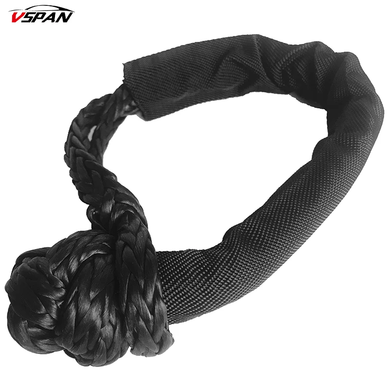 

Upgrade Synthetic Soft Shackle Recovery Gear Dynee-ma Winch Rope (38,000 lbs Max Breaking Strength) 4WD Recovery Rope 15T Gray