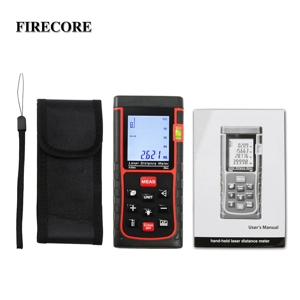 FIRECORE 50 м(0,05-50 м) IP54 цифровой лазерный дальномер футов с оригинальной упаковкой WAL46