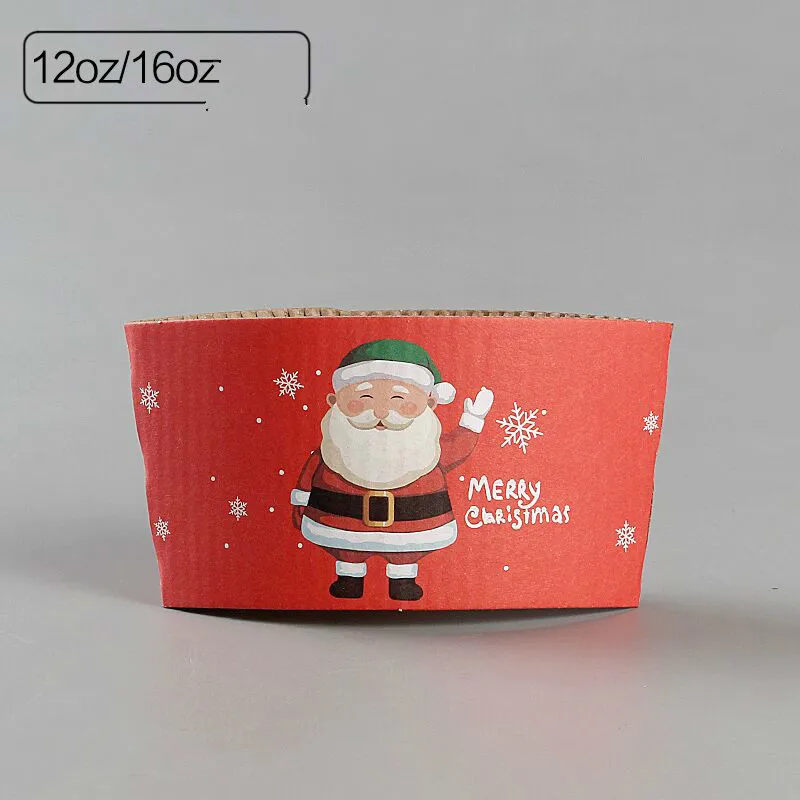 Xmas 3 100 шт. кофе чашки рукав одноразовый держатель для чашек Merry Рождество украшения чай бумажный стакан для сока рукав анти-чехол с защитой от нагрева Индивидуальные - Цвет: Xmas 3