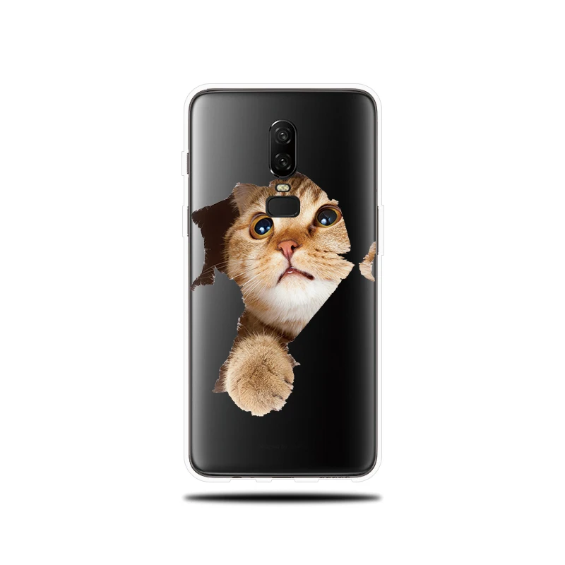 Милые собака и кошка с рисунком силиконовый чехол для телефона OnePlus 5 5T 6 T мягкий