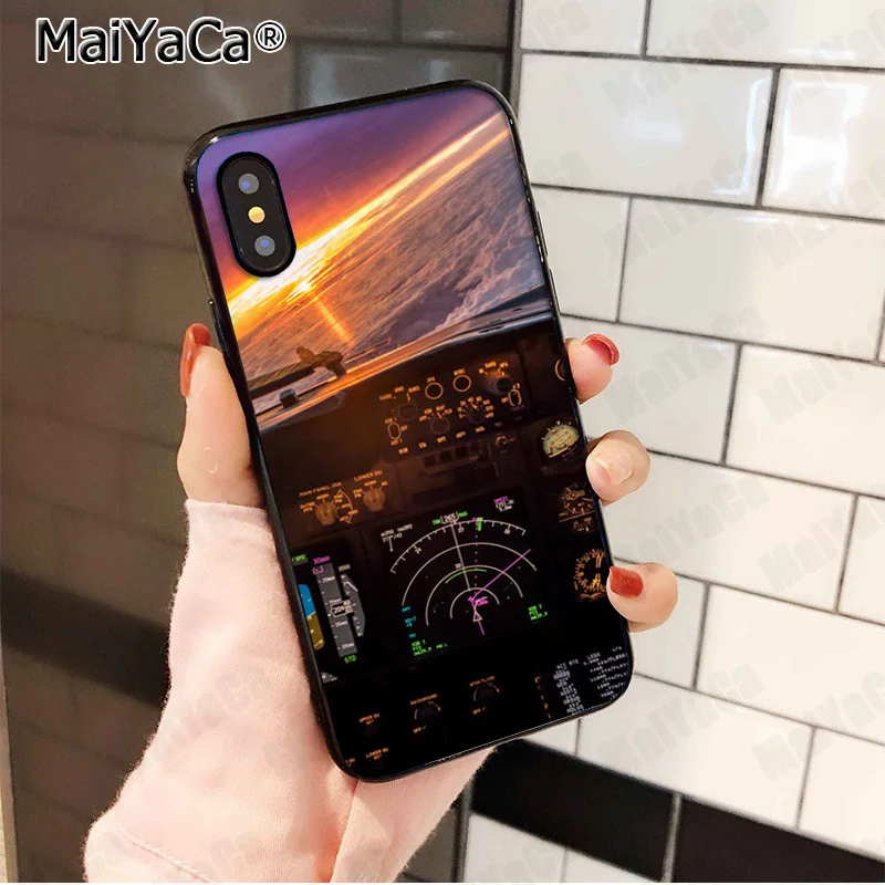MaiYaCa cool aircraft airplane cockpit Phone Cover for Apple iphone 11 pro 8 7 66S Plus X 5S SE XS XR MAX | Мобильные телефоны и