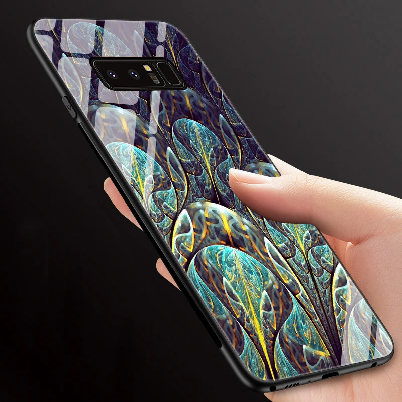 Чехол из закаленного стекла для Samsung Note 8 задняя крышка Galaxy Note8 модные зеркальные