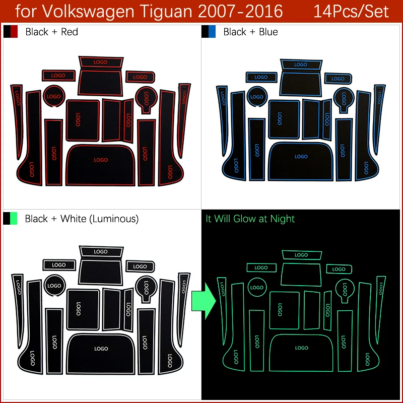 Противоскользящий резиновый коврик слот для ворот VW Tiguan 2007 2008 2009 2010 2011 2012 2013 2014 2015