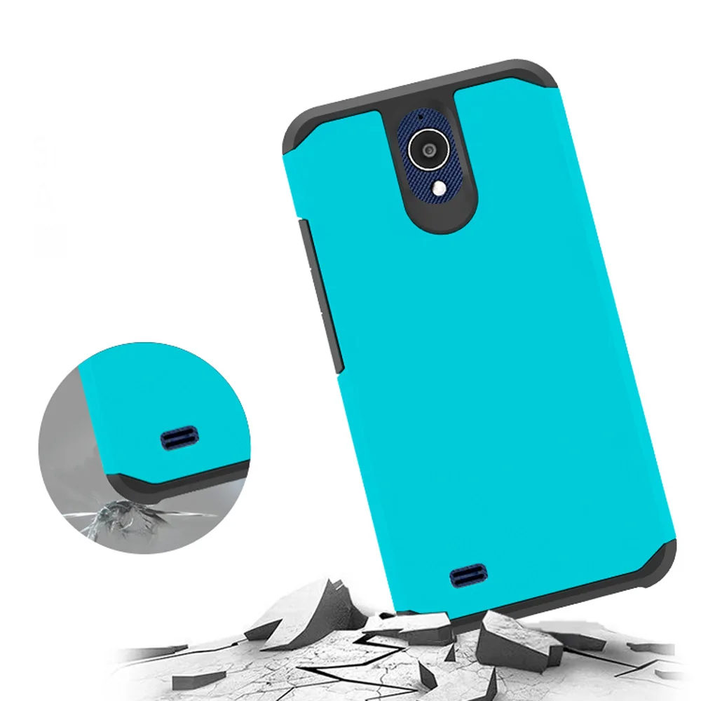 For AT&ampT Axia Case Dual Layer Hybrid Armor Anti Shock Impact Protective Soft TPU &amp Hard PC Back Cover QS5509a | Мобильные