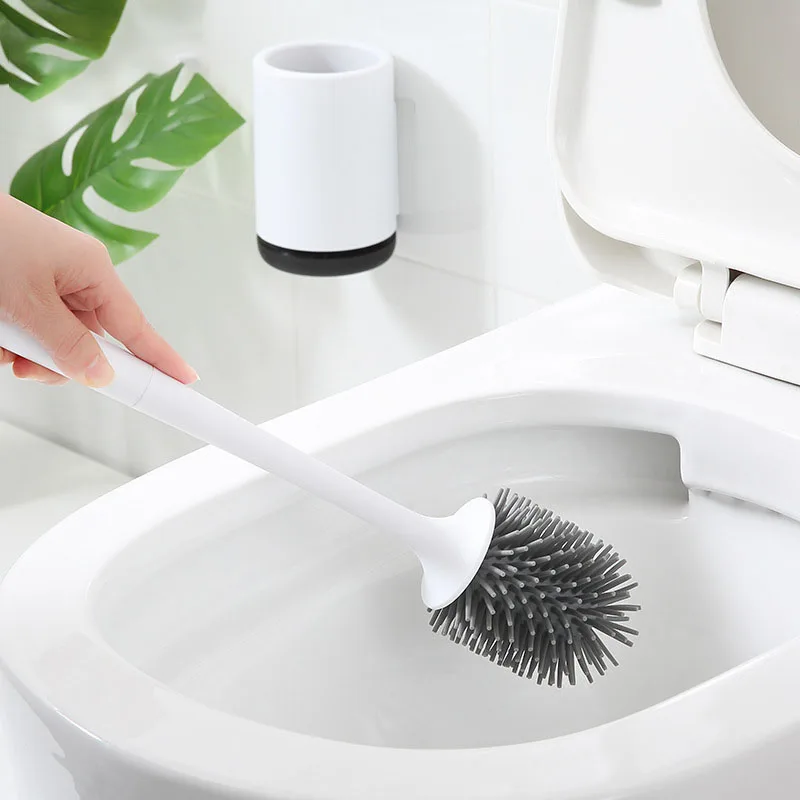 

Toilet Brush with Holder Soft Silicone Brush with Quick Drying Holder Set High Quality Bathroom Product LXY9 MA20
