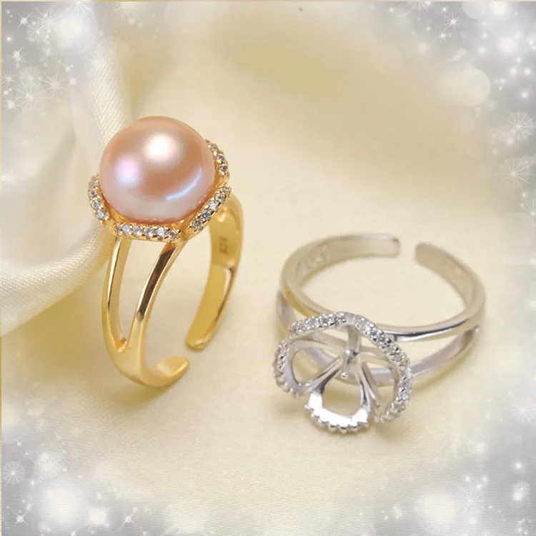 Новые классические регулируемые кольца женские с жемчугом сделай сам ювелирные