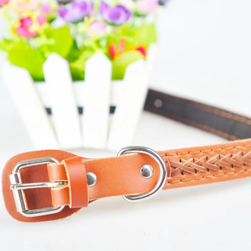 Натуральная Воловья кожа маленький большой ошейник собачий для золотистого