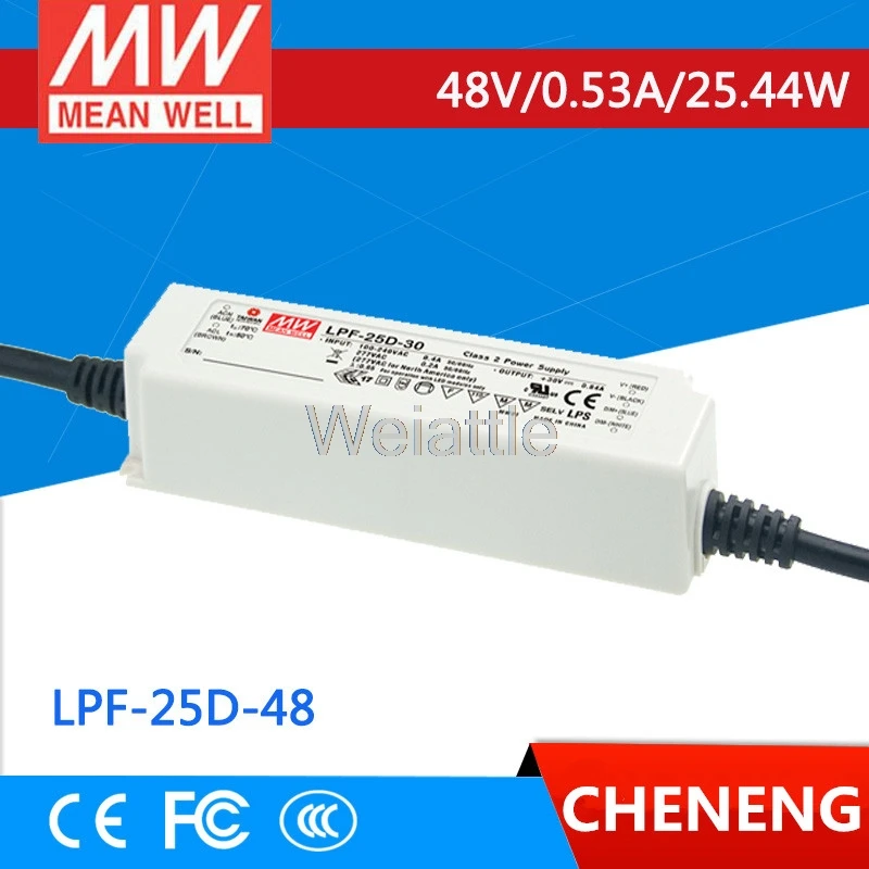 

MEAN WELL оригинальный LPF-25D-48 48V 0.53A meanwell LPF-25D 48V 25,44 W одновыходной светодиодный импульсный источник питания