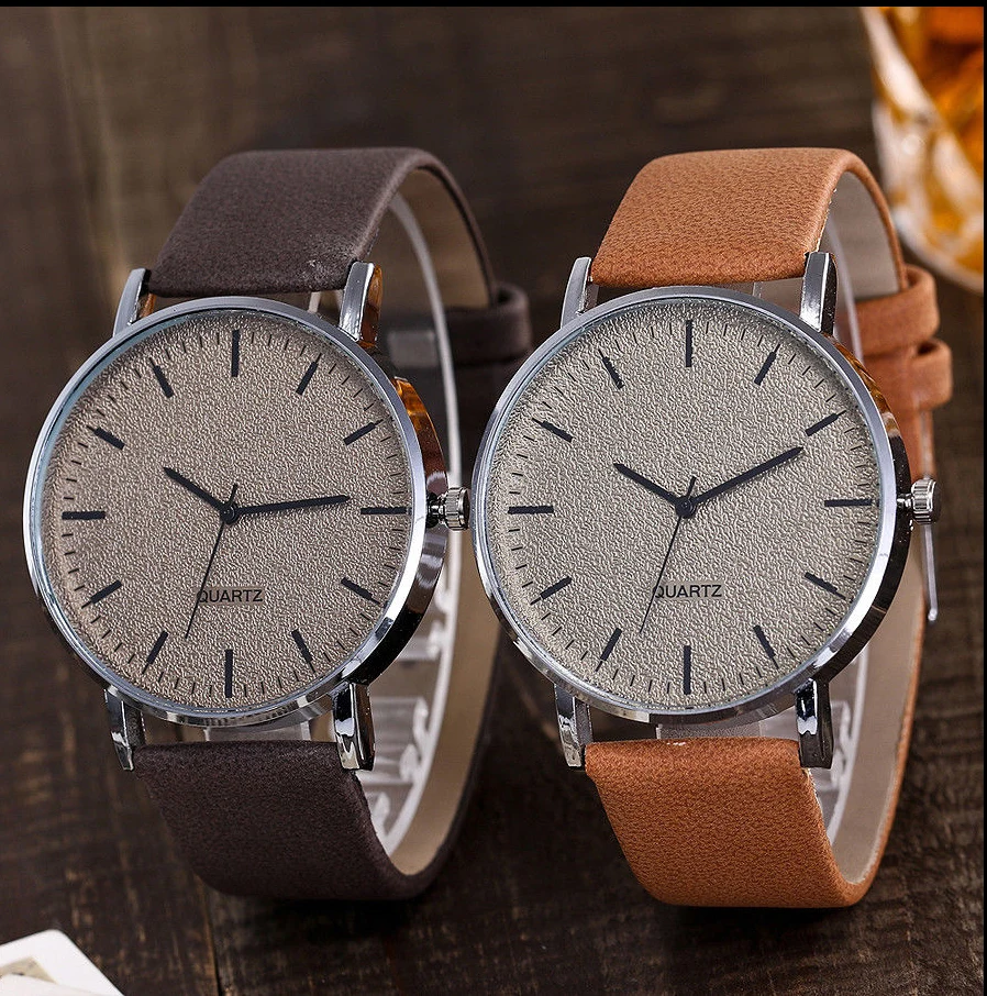 Часы унисекс модные повседневные женские часы мужские с кожаным браслетом