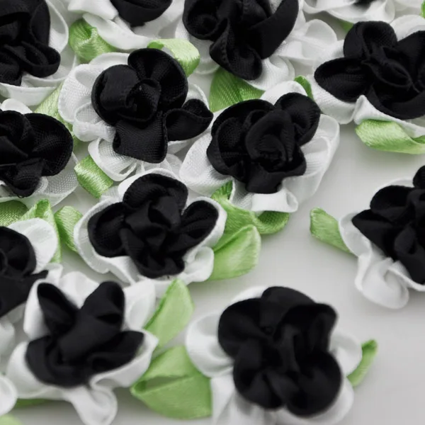 

Полиэстер, атласная лента, цветы, банты, 40 шт.