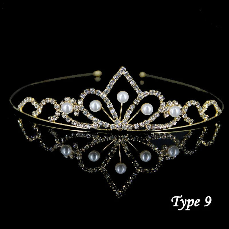 Stonefans Moon свадебные туфли со стразами и жемчугом Корона сердце Корона Pageant посеребренные Для женщин дети Тиара повязка Интимные аксессуары - Окраска металла: TYPE 9