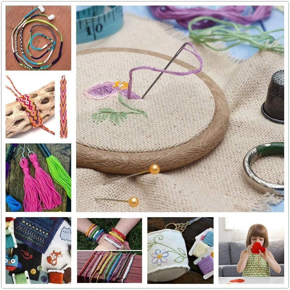8 шт. разноцветное хлопковое шитье крестиком набор нитей для рукоделия и моток