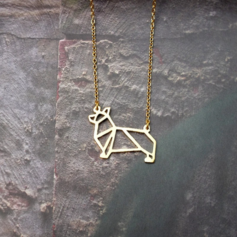 10 шт./лот модное ожерелье оригами корги геометрические украшения подвеска