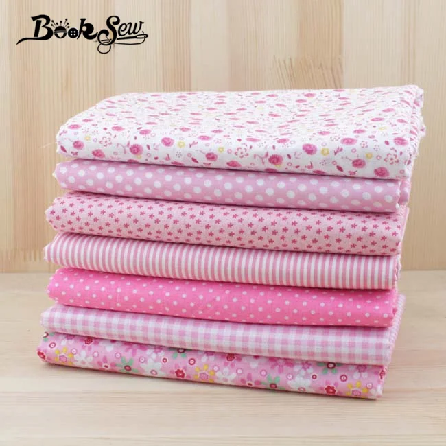 Booksew 7 шт. 50 см x 50 см Розовый Хлопок Жир четверть Тильда кукла ткань Лоскутная стеганая ткань для творчества текстиль telas Тюль tecidos
