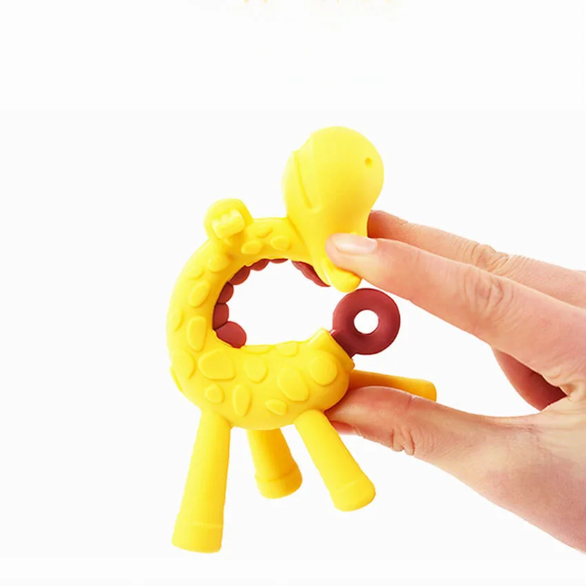 3D Жираф Силиконовые Прорезыватель для зубов ребенка игрушка бусины DIY