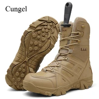 cungel new men outdoor army combat boots trekking hiking shoes military tactical boots desert ankle boots mountain climbing