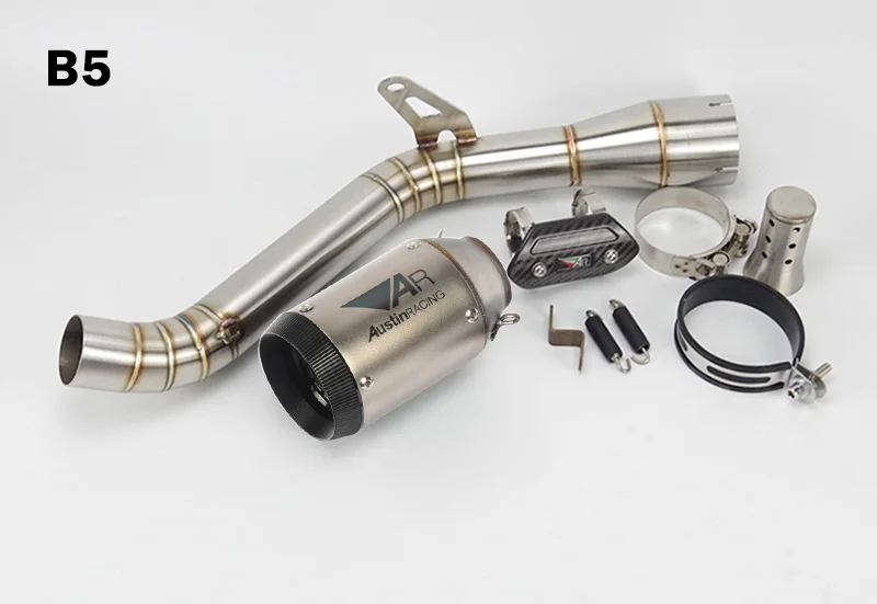 Set B5 Z900 Slip-on moto rcycle выхлопная связь средняя труба удалить катализатор с Остин гоночного побега moto для Kawasaki Z900 ninja 900 - Цвет: Set B5