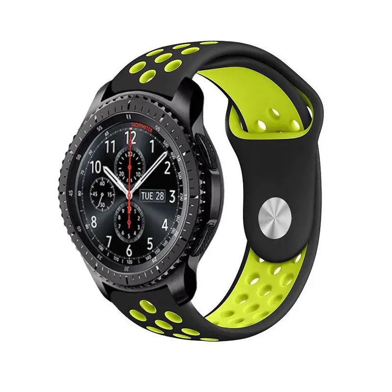 Резиновый силиконовый ремешок 20 мм 22 для Samsung Gear S3 S2 Sport Frontier Classic часов Xiaomi Huami Amazfit