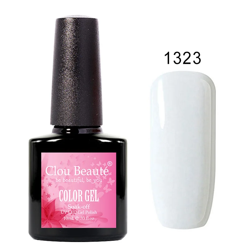 Clou Beaute УФ гель лак для ногтей 10 мл Неоновый Цвет Гель-лак для ногтей замачиваемый Белый Бежевый гель Перманентный УФ-и светодиодный эмалы Матовый верх - Цвет: 1323