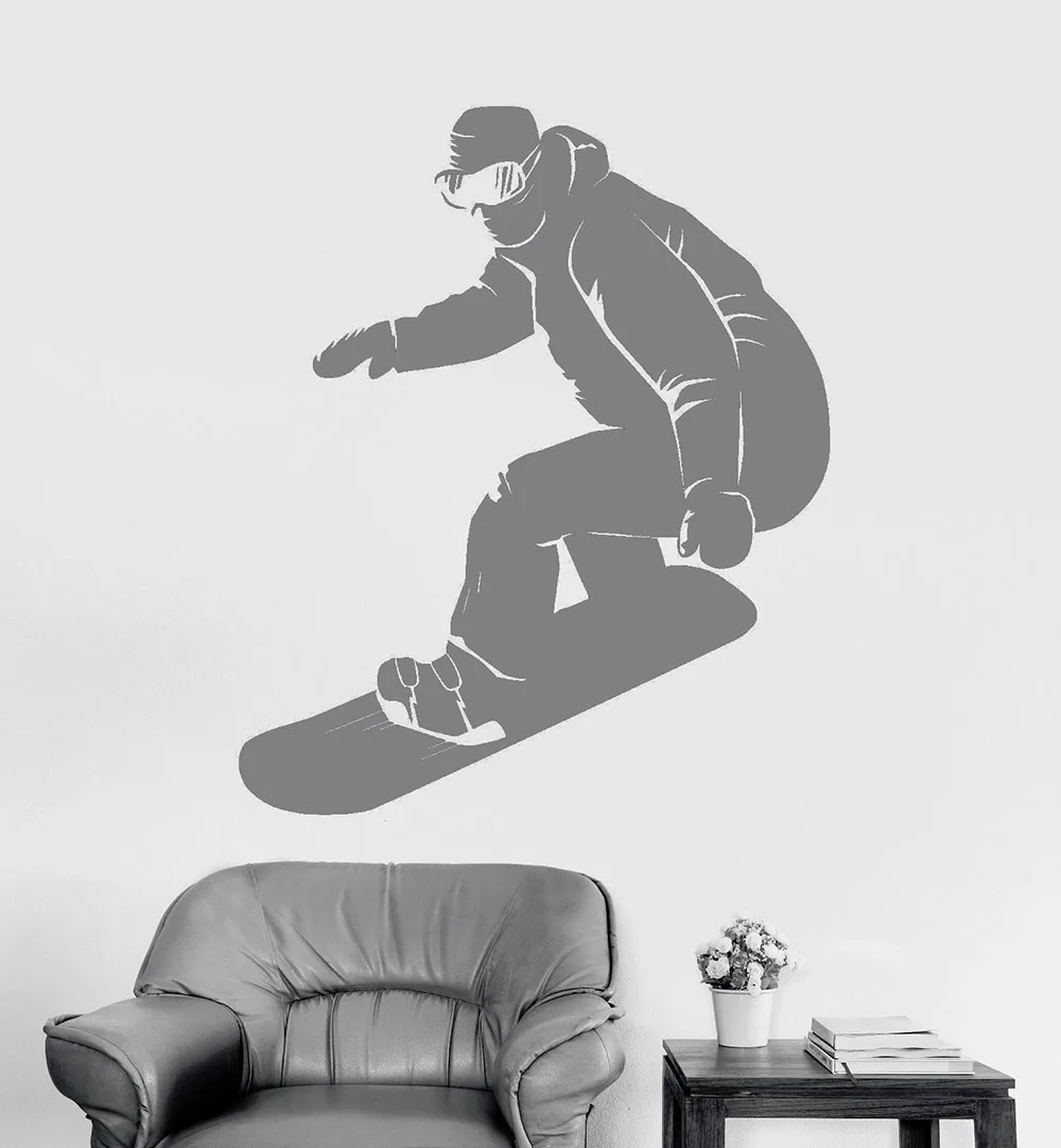 Snowboardder экстремальный спорт виниловая наклейка на стену для детской спальни
