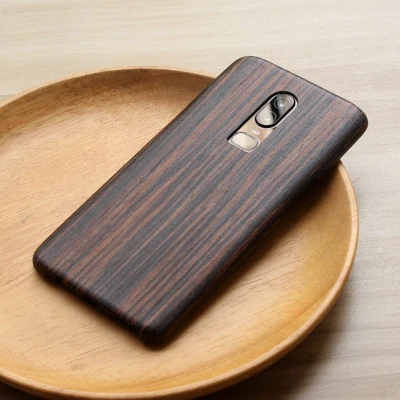 Hei Tan Mu Unibay Oneplus 6 Чехол из натурального дерева твердый ударопрочный чехол для Oneplus 6 T A6000 матовая крышка корпуса противоударный чехол one plus 6 6 t - Цвет: Hei Tan Mu