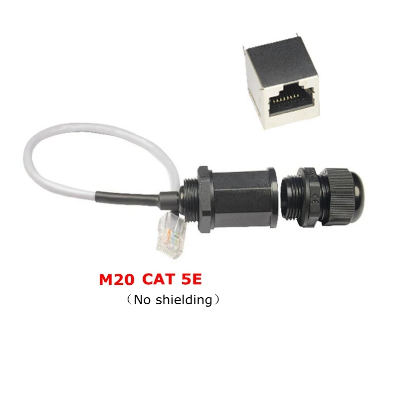 Водонепроницаемый Штекерный разъем RJ45 CAT5E Ethernet LAN RJ 45 штекер гнездо AP outdoor M20 nut IP68
