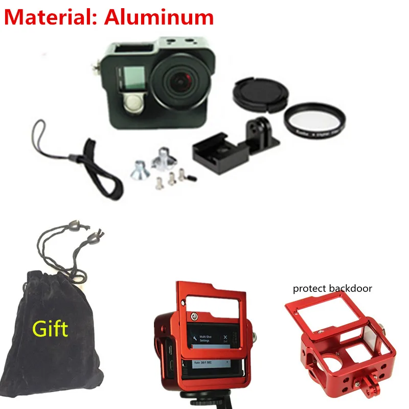 Алюминиевые аксессуары защитная рамка корпус крепление с 37 мм УФ для Gopro Hero 3 + 4