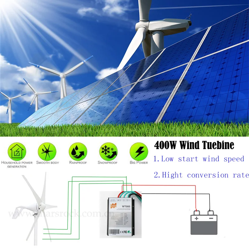 Из России, Испании, Великобритании, 400W 12V или 24Vdc ветряной генератор небольшая ветряная мельница 0-600 Вт Контроллер заряда для фотоэлектрических систем в качестве подарка