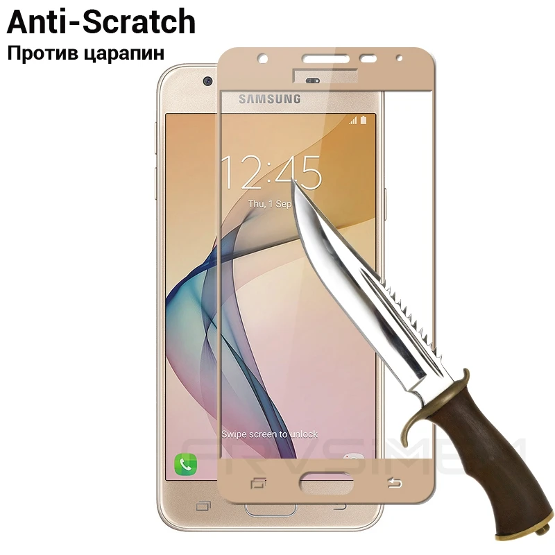 FRVSIMEM полное покрытие экрана протектор Закаленное стекло для samsung Galaxy J5 Prime J5prime G570