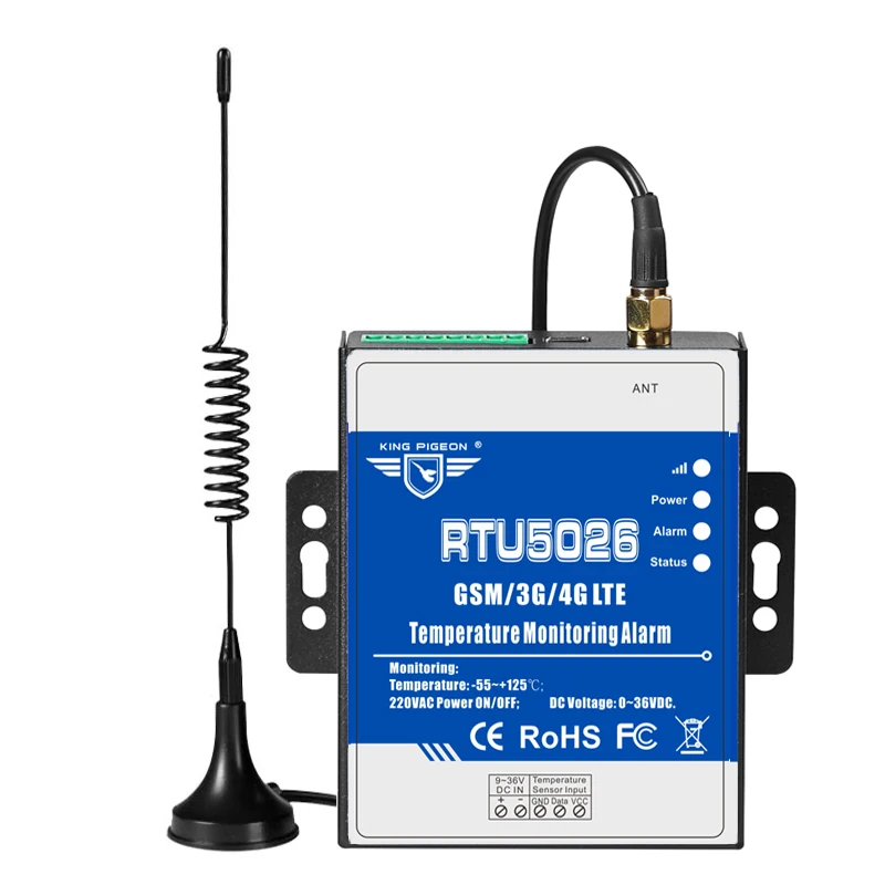 

GSM 3G 4G LTE Telemetry Temperature Monitoring Alarm Measuring -55 to 125 Celsius Degree Support Remote Reset Reboot RTU5026