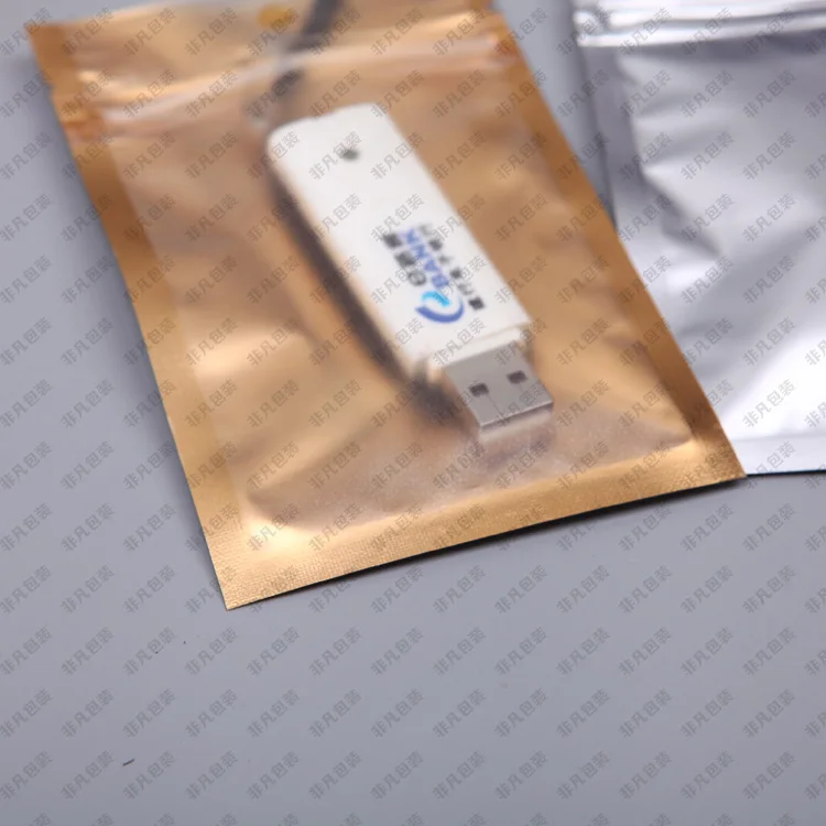 8*13 см золотой/прозрачный запечатанный пластиковый упаковочный пакет на молнии