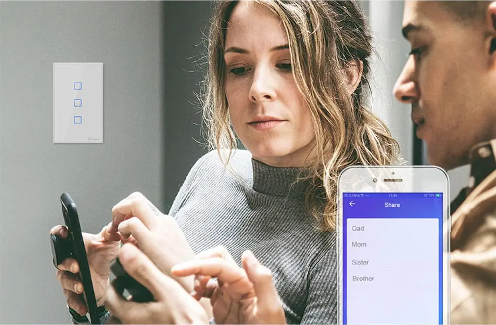 Интеллектуальный выключатель света SONOFF T2US TX Smart Wifi сенсорный настенный выключатель света с границы умный дом 1/2/3 433 RF/Голосовое управление/приложение Управление работает с Amazon Alexa