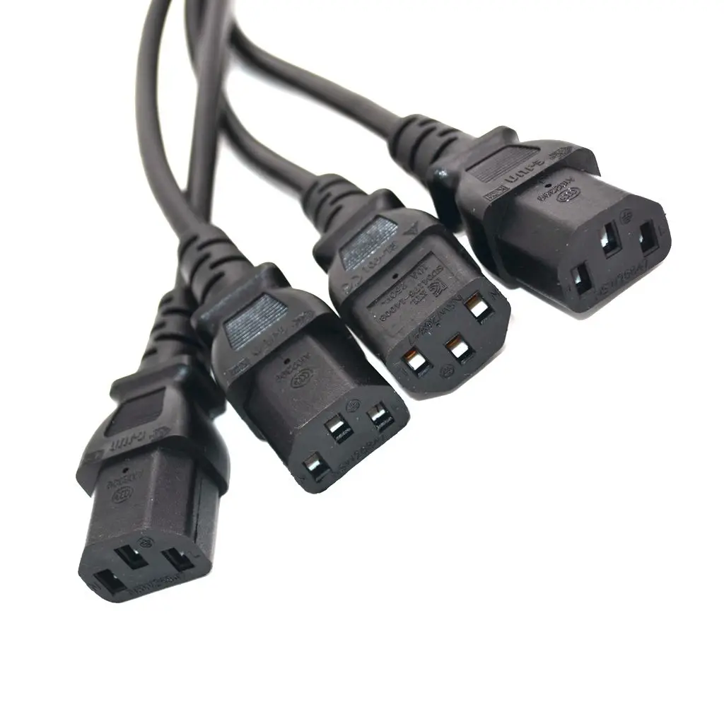 Высокое качество IEC 320 C14 штекер для 4XC13 Женский Y Тип сплиттер шнур питания, C14 до 4 x C13, 250 В/10A