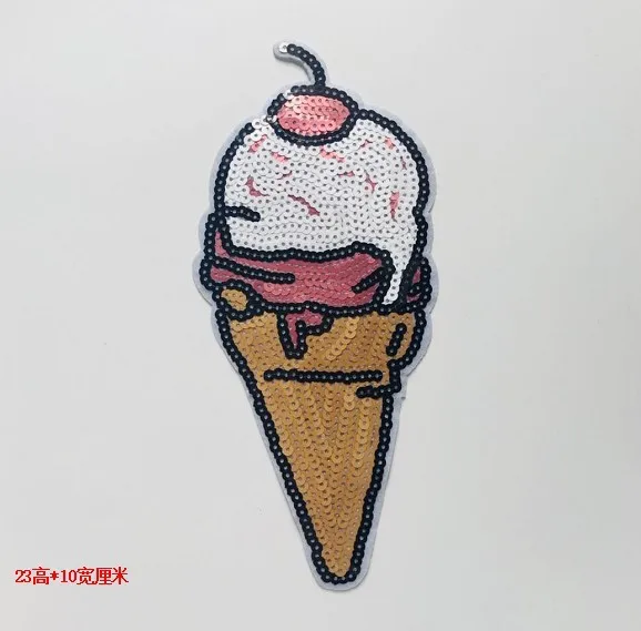 GUGUTREE embroidery Sequins big ice-cream patches foods badges applique for clothing LS-21 | Дом и сад