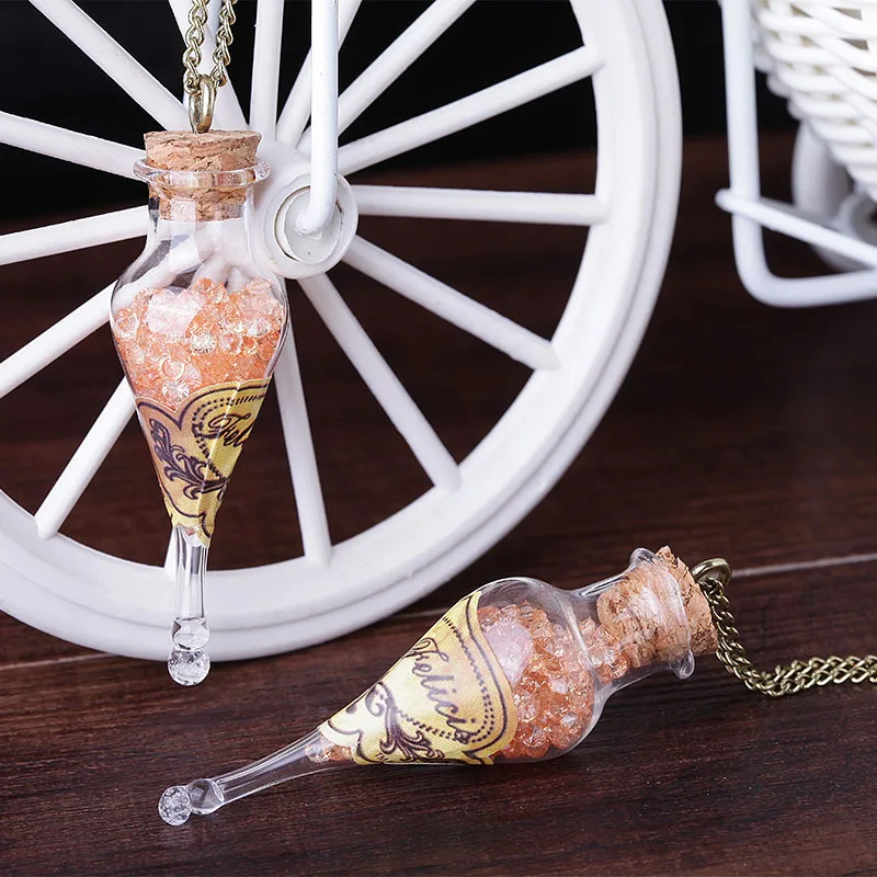 Action HP Newest Felix Felicis Potion Bottle Pendants Necklace Glass Sweater Chains HP Harri Movie Collectible Toys for Children