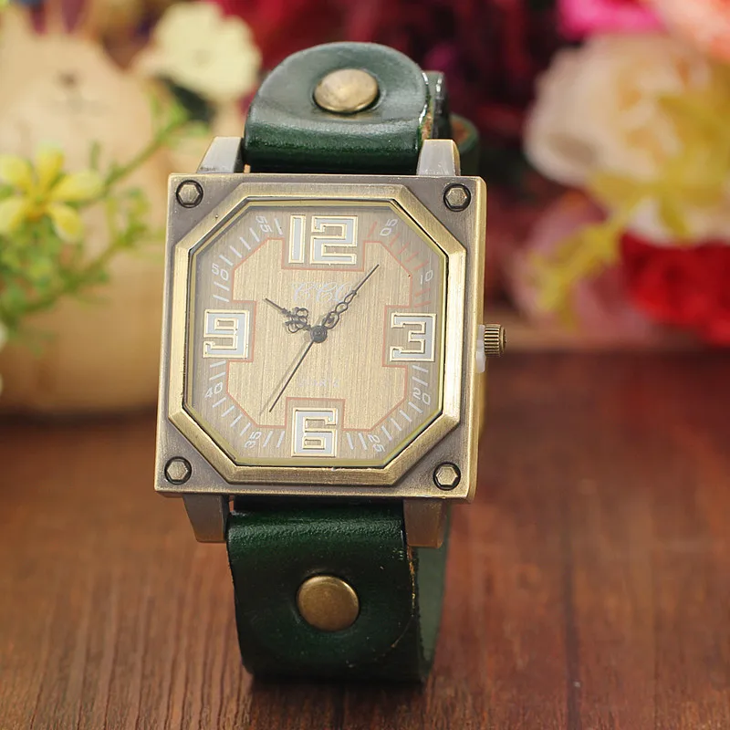 2014 New Women Vintage Cowhide Leather Watches Men Unisex Bracelet Wrist Watch Fashion Quartz Retro Alloy Dial Wristwatches|watches honda|watch
