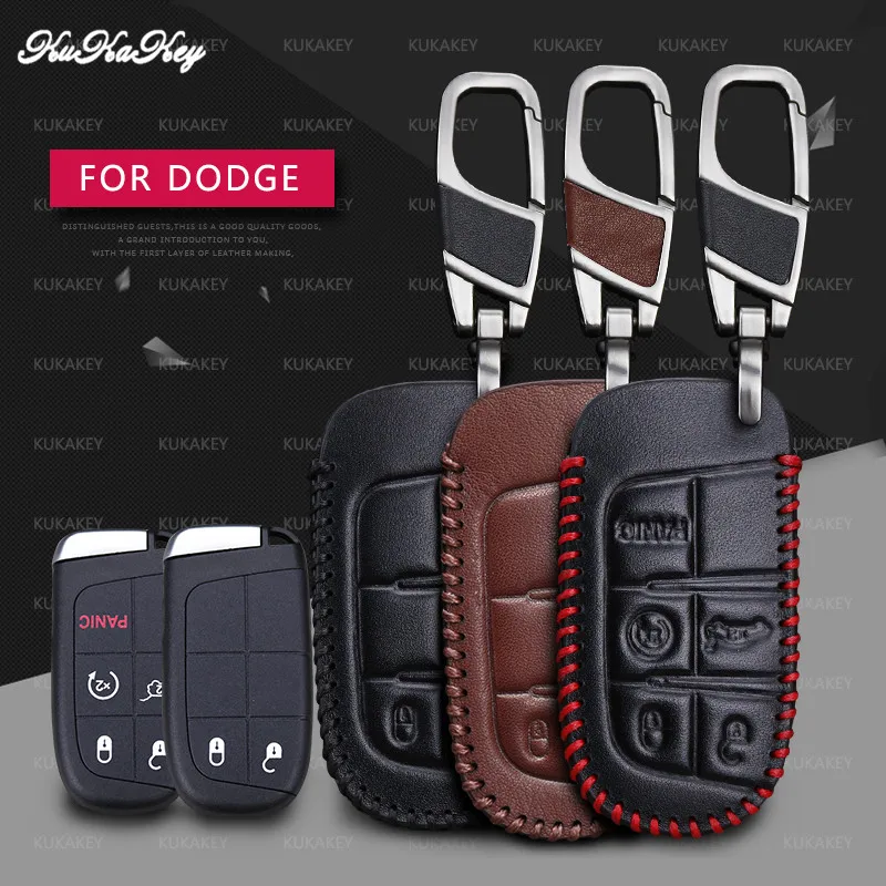 Кожаный дистанционный смарт чехол для ключей Fob Dodge Journey charger Jeep Renegade Grand Cherokee Chrysler