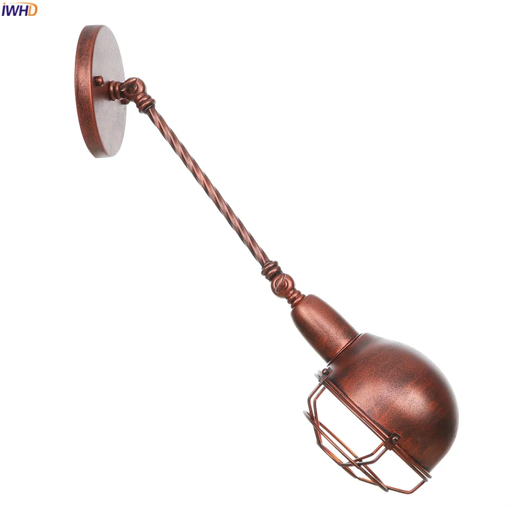 Светодиодный настенный ретро светильник IWHD в стиле лофт лампа для спальни ванной