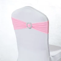 100 heart spandex wedding chair cover sash bands purple gold rose tiffany pink chair sashes for wedding party banquet decor
