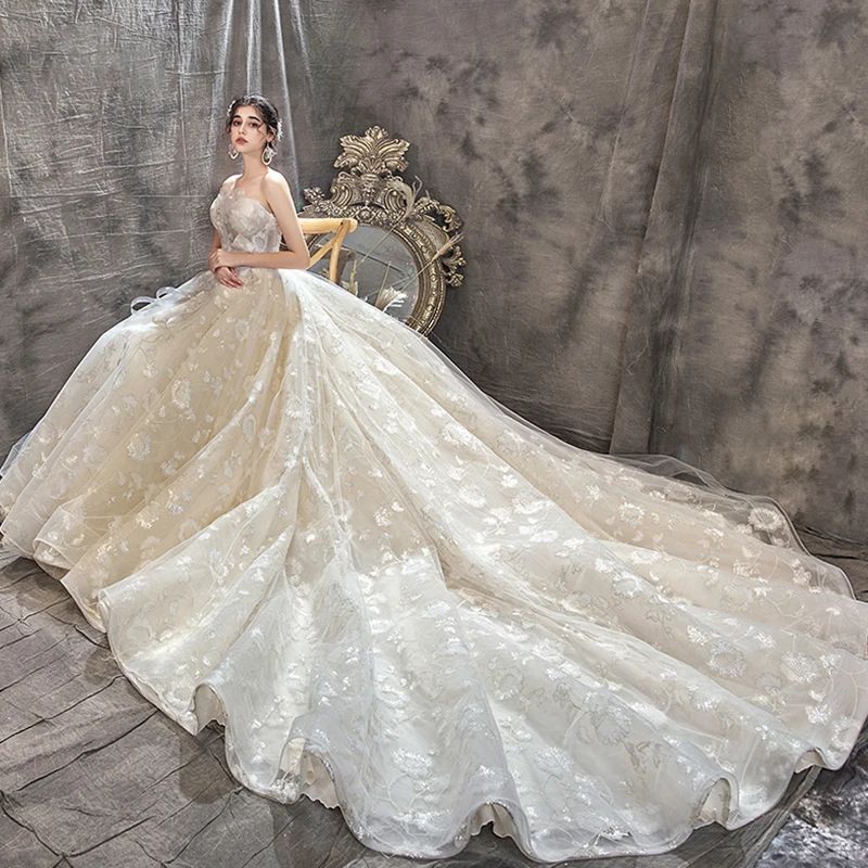 Alilove свадебное платье 2019 роскошное тяжелое индустриальное Хепберн Звезда Сетка