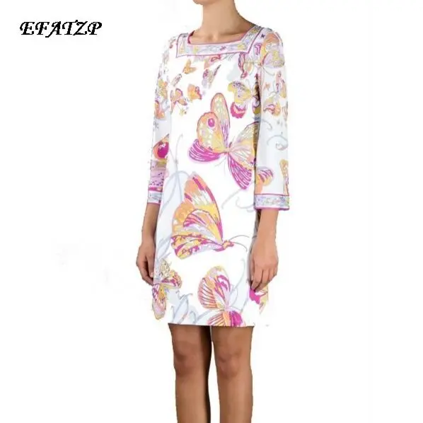 Женское трикотажное шелковое платье повседневное белое с квадратным вырезом и