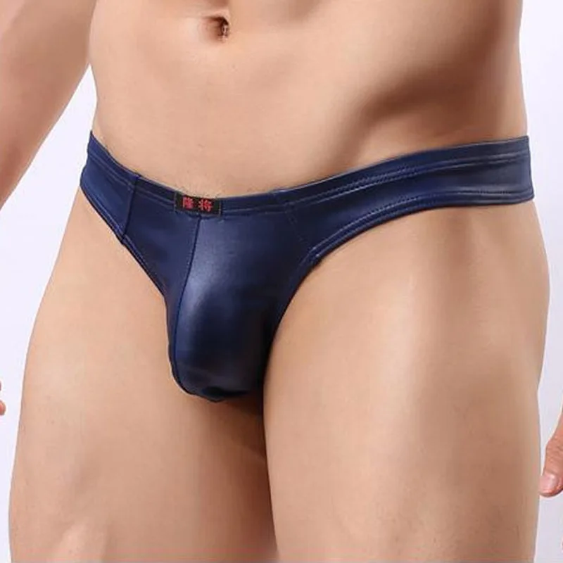 3 цвета искусственная кожа мужские стринги и G String Jockstrap сексуальные трусы для
