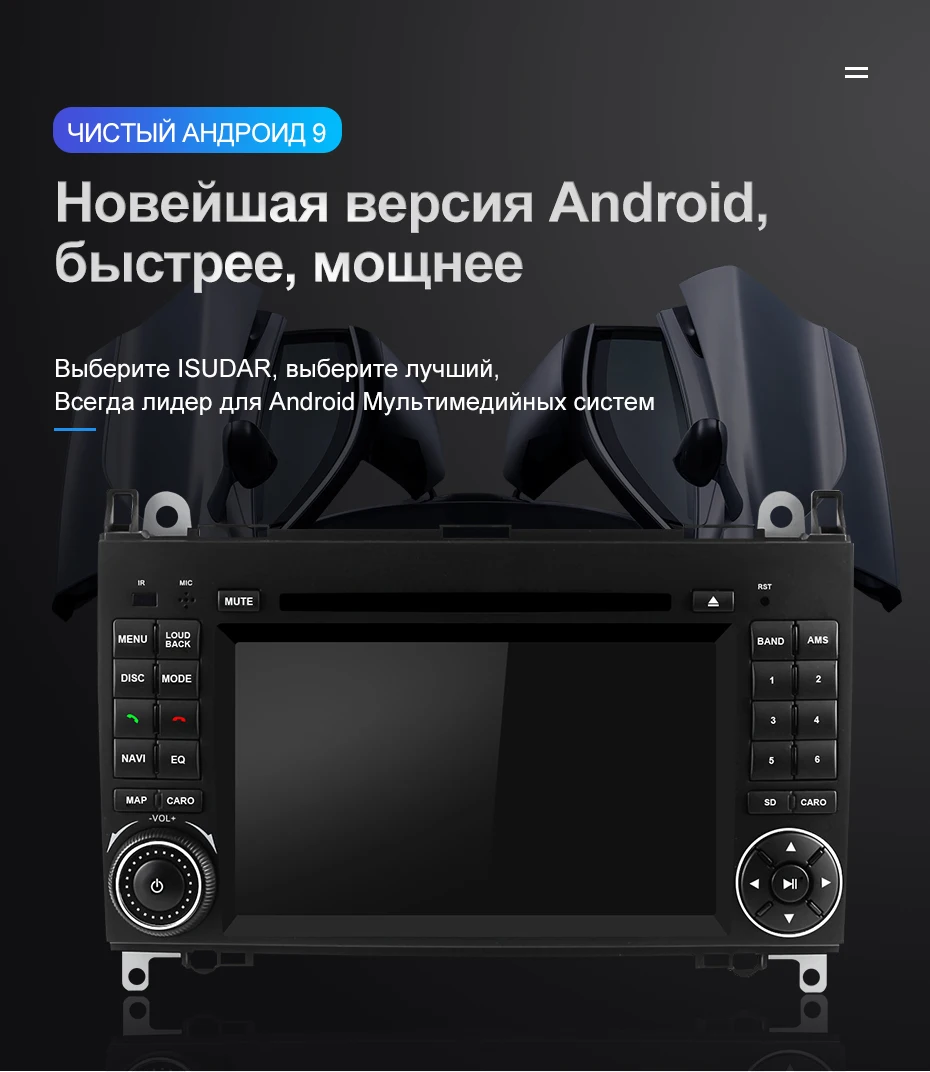 Isudar автомобильный мультимедийный плеер 2 din Android 9 стерео система для Mercedes/Benz/Sprinter/W169/B200/B-class автомобильный dvd-радио GPS DSP FM